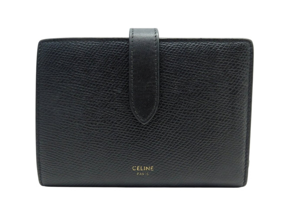 portefeuille celine 10b643 large strap wallet en cuir