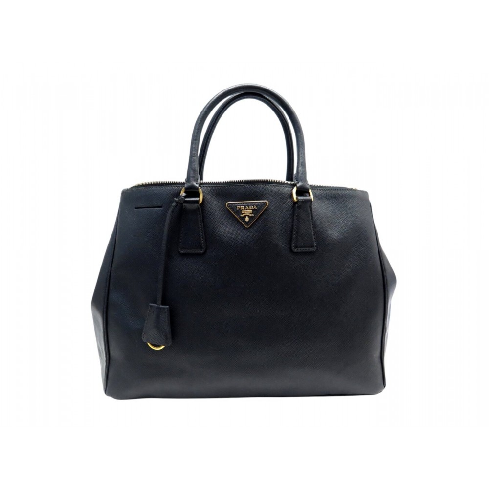 SAC A MAIN PRADA GRAND GALLERIA GM EN CUIR GRAINE SAFFIANO NOIR HAND BAG 4000€