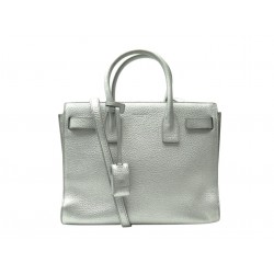 SAC A MAIN SAINT LAURENT SAC DE JOUR BABY 377183 EN CUIR ARGENTE HAND BAG 2200€