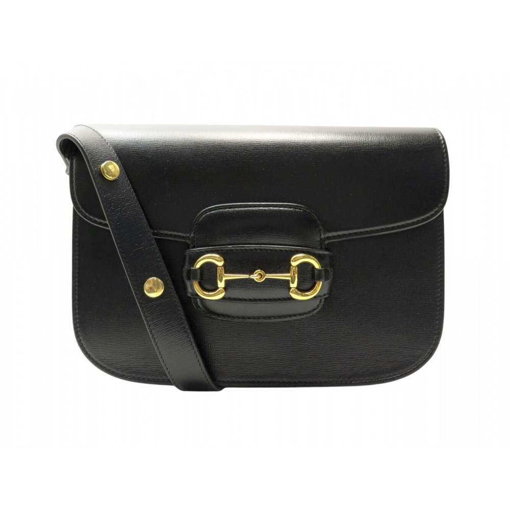 SAC A MAIN GUCCI HORSEBIT 1955 602204 EN CUIR NOIR BANDOULIERE HAND BAG 2980€