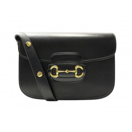 SAC A MAIN GUCCI HORSEBIT 1955 602204 EN CUIR NOIR BANDOULIERE HAND BAG 2980€