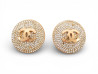  boucles d'oreilles chanel puces rondes logo cc