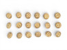  lot de 18 boutons chanel logo cc metal dore