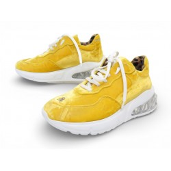 NEUF BASKETS PHILIPP PLEIN RUNNER VELOURS JAUNE 37 IT 38 FR SNEAKER SHOES 690€