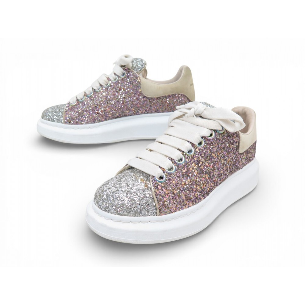 CHAUSSURES ALEXANDER MC QUEEN OVERSIZE GLITTER DISCO 558944 37 IT 38 FR 500€
