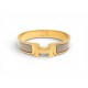 BRACELET HERMES CLIC H EMAIL PARME EN PLAQUE OR JAUNE H700001F 16CM BANGLE 690€