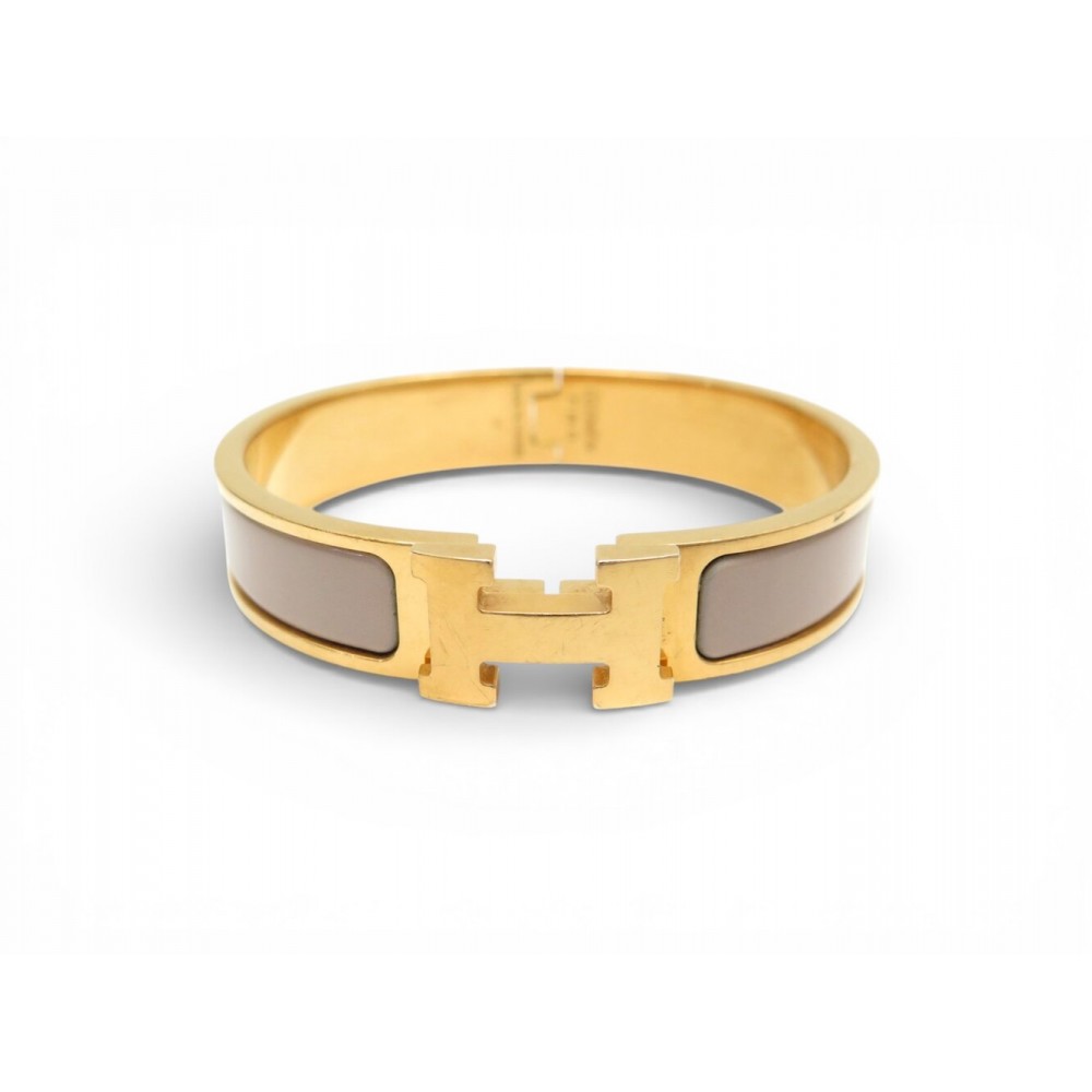 BRACELET HERMES CLIC H EMAIL PARME EN PLAQUE OR JAUNE H700001F 16CM BANGLE 690€