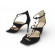 NEUF CHAUSSURES JIMMY CHOO SANDALES AURA 37 IT 38 FR DAIM NOIR BLACK SHOES 995€