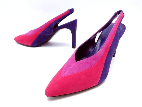  chaussures hermes mules a talons slingback daim