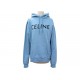 NEUF SWEAT A CAPUCHE CELINE HOODIE LOOSE 2Y321670Q L 42 MOLLETON COTON BLEU 790€