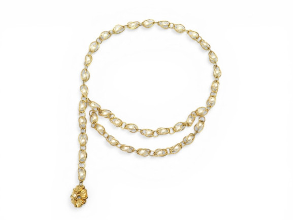  ceinture chanel chaine perles en cage t110