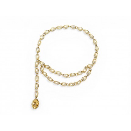 VINTAGE CEINTURE CHANEL CHAINE PERLES EN CAGE T110 COLLIER BELT NECKLACE PEARLS