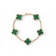 BRACELET VAN CLEEF & ARPELS VINTAGE ALHAMBRA 5 MOTIFS OR 18K ET MALACHITE 6300€