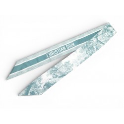 NEUF FOULARD CHRISTIAN DIOR MITZAH TOILE DE JOUY SAUVAGE TWILL DE SOIE BLEU 200€
