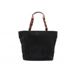 VINTAGE SAC A MAIN CHANEL SHOPPING BAG PM LOGO CC CHAINE AMBRE DAIM TOTE 5600€