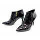CHAUSSURES LOUIS VUITTON BOTTINES JEALOUS 38 CUIR VERNI AMARANTE LOW BOOTS 1400€