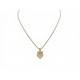 NEUF VINTAGE COLLIER CHRISTIAN DIOR COEUR LOGO CD STRASS PLAQUE OR NECKLACE 460€