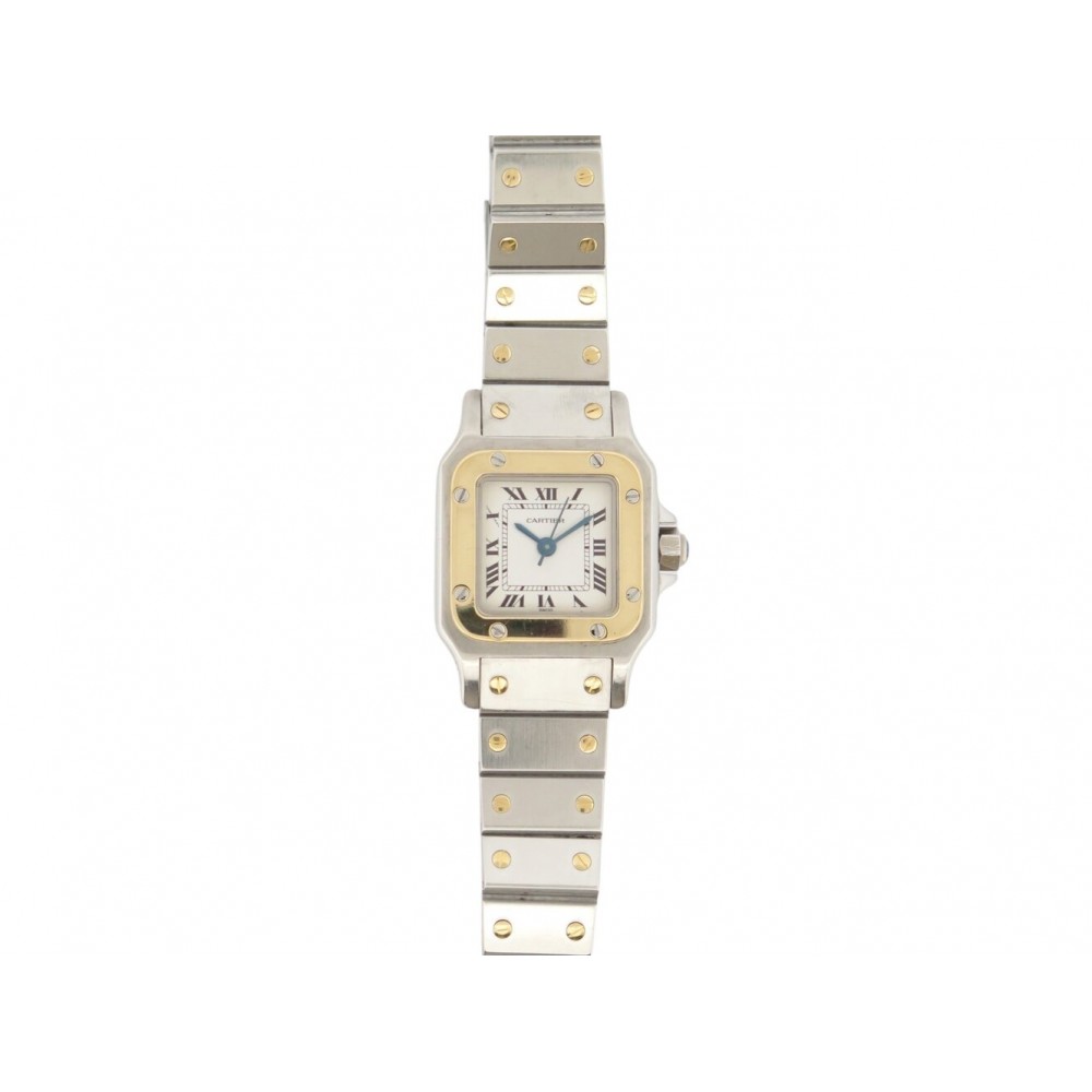 MONTRE CARTIER SANTOS GALBEE 1567 OR & ACIER 24 MM QUARTZ GOLD STEEL WATCH 5500€