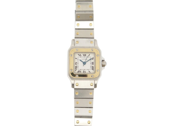 montre cartier santos galbee 1567 or acier 24 mm
