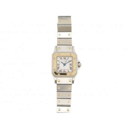 MONTRE CARTIER SANTOS GALBEE 1567 OR & ACIER 24 MM QUARTZ GOLD STEEL WATCH 5500€