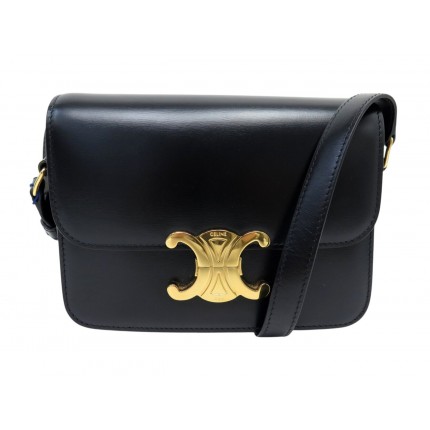 NEUF SAC A MAIN CELINE TRIOMPHE TEEN EN CUIR VEAU BRILLANT BANDOULIERE BAG 3400€