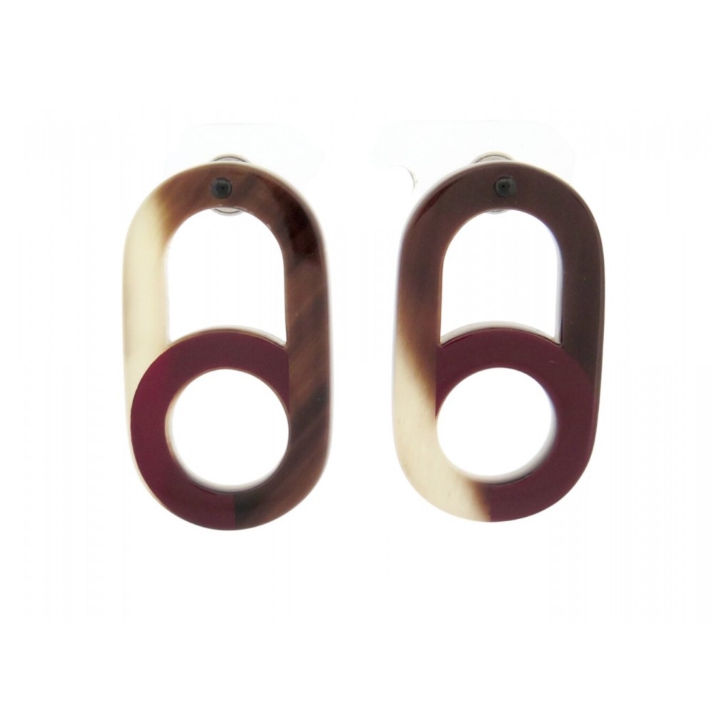BOUCLES D'OREILLES HERMES VARIATION EN CORNE DE BUFFLE ET LAQUE EARRINGS 500€
