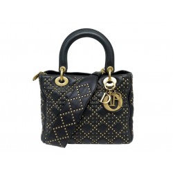 SAC A MAIN CHRISTIAN DIOR LADY MEDIUM CUIR CANNAGE CLOUTE BANDOULIERE BAG 5900€