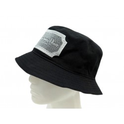 NEUF CHAPEAU BOB CHRISTIAN DIOR CD COUTURE 24TC907E4511 M 52 COTON NOIR HAT 690€