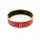 BRACELET HERMES ALPHABET LARGE EN EMAIL ROUGE ET PLAQUE OR 19.5 CM BANGLE 590€