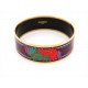 BRACELET HERMES QUADRIGE LARGE EMAIL MULTICOLORE PLAQUE OR 19.5 CM BANGLE 590€
