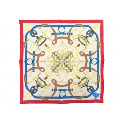 NEUF FOULARD HERMES GAVROCHE EPERON D'OR EN SOIE MULTICOLORE SILK SCARF 270€