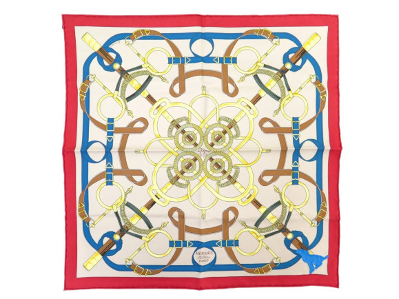  foulard hermes gavroche eperon d'or en soie