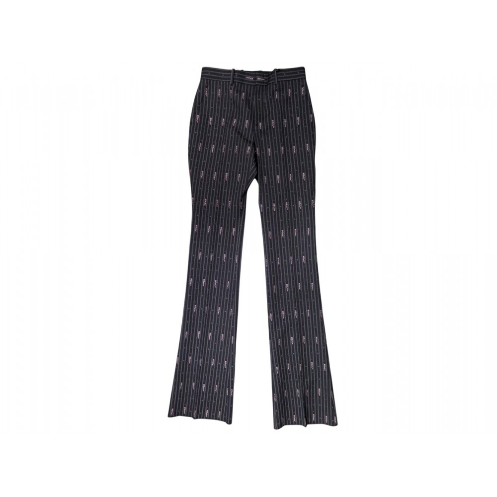 NEUF PANTALON GUCCI 523593 LOGO SIGNATURE 42 IT 38 FR LAINE NOIR TROUSERS 1300€