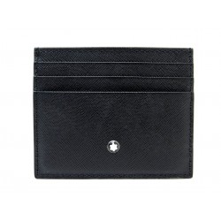 NEUF PORTES CARTES MONTBLANC MEISTERSTUCK 6CC MB2015 CUIR NOIR CARD HOLDER 230€