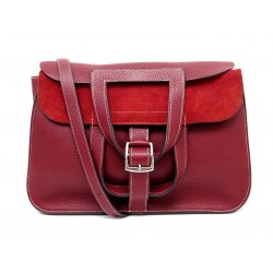 NEUF SAC A MAIN HERMES HALZAN 31 CUIR CLEMENCE ROUGE BANDOULIERE HAND BAG 5900€