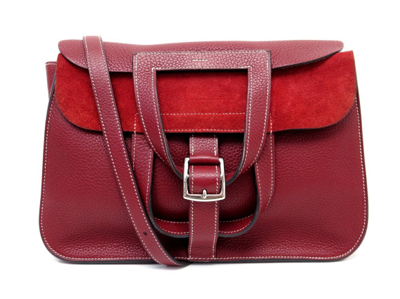  sac a main hermes halzan 31 cuir clemence rouge