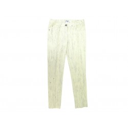NEUF PANTALON CHANEL EFFET MARBRE BOUTON LOGO CC P43196V31291 S 36 PANTS 2300€