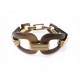 NEUF BRACELET HERMES ECUYERE H100007FD00 T3 16 CM CORNE METAL DORE BANGLE 2080€