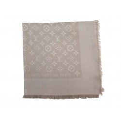 NEUF ECHARPE LOUIS VUITTON CHALE MONOGRAM SHINE M74026 CACHEMIRE SOIE SHAWL 590€
