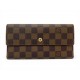 PORTEFEUILLE LOUIS VUITTON SARAH N61734 EN TOILE DAMIER EBENE BOITE WALLET 560€