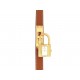 VINTAGE MONTRE HERMES KELLY CADENAS PM 20 MM CUIR EPSOM GOLD QUARTZ WATCH 2500€