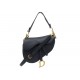 SAC A MAIN CHRISTIAN DIOR SADDLE A BANDOULIERE EN CUIR GRAINE NOIR PURSE 3900€