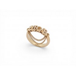 BAGUE DIOR DIOREVOLUTION LOGO STRASS CHAINE T 54 EN METAL DORE GOLDEN RING 320€