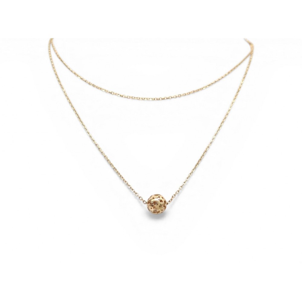 NEUF COLLIER CHRISTIAN DIOR SAUTOIR PENDENTIF SPHERE ETOILE DORE NECKLACE 530€