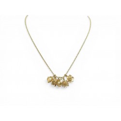 NEUF COLLIER DIOR PENDENTIF BRELOQUES FLEURS EN METAL DOR CHARMS NECKLACE 850€