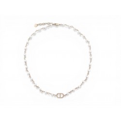 NEUF COLLIER CHRISTIAN DIOR 30 MONTAIGNE PERLES EN METAL DORE GOLD NECKLACE 650€