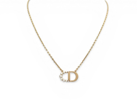 collier dior 30 montaigne logo cd en perles en