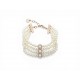 NEUF BRACELET CHRISTIAN DIOR MULTI 3 RANGS PERLES METAL DORE PEARLS BANGLE 700€