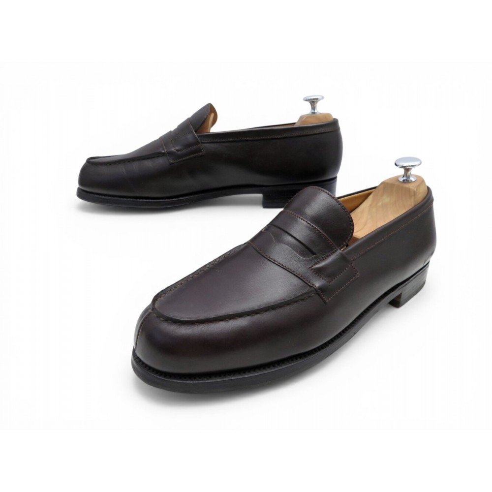 NEUF CHAUSSURES JM WESTON MOCASSINS 180 EN CUIR MARRON 9D 43 SHOES LOAFERS 780€