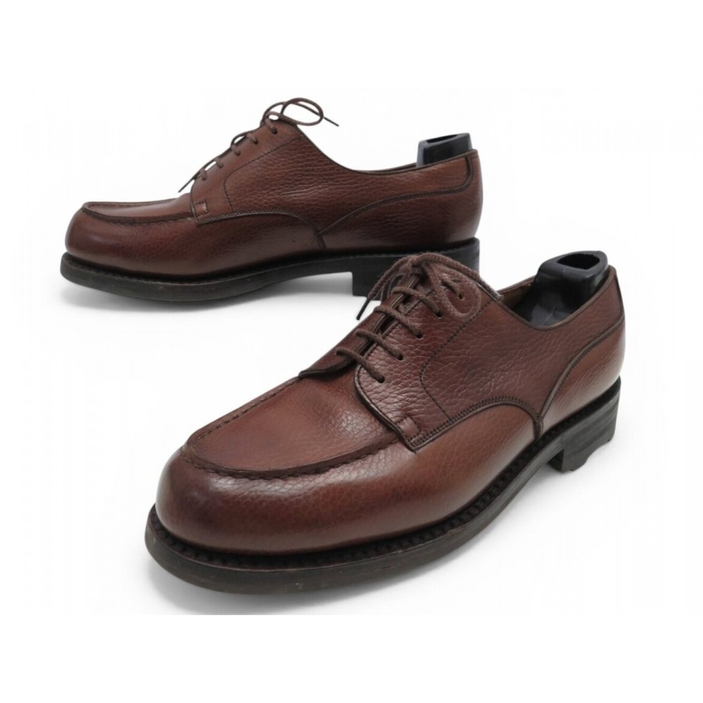 CHAUSSURES JM WESTON 641 DERBY GOLF 6D 40 EN CUIR GRAINE MARRON BROWN SHOES 890€